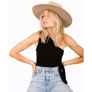 NEW Stitch & Feather White One-Shoulder Tank